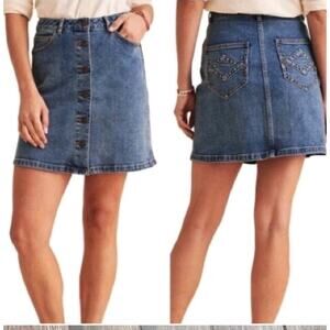 Faherty Blue Denim Mini Skirt